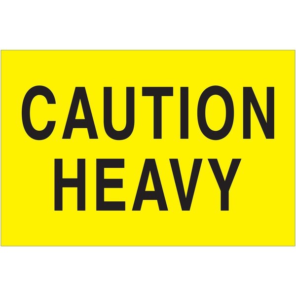 Box Partners 2 x 3 in. Caution Heavy LabelsFluorescent Yellow DL1610